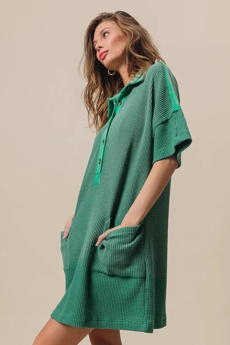 BiBi Dip Dye Mineral Washed Knit Dress for Casual Style - Love Salve